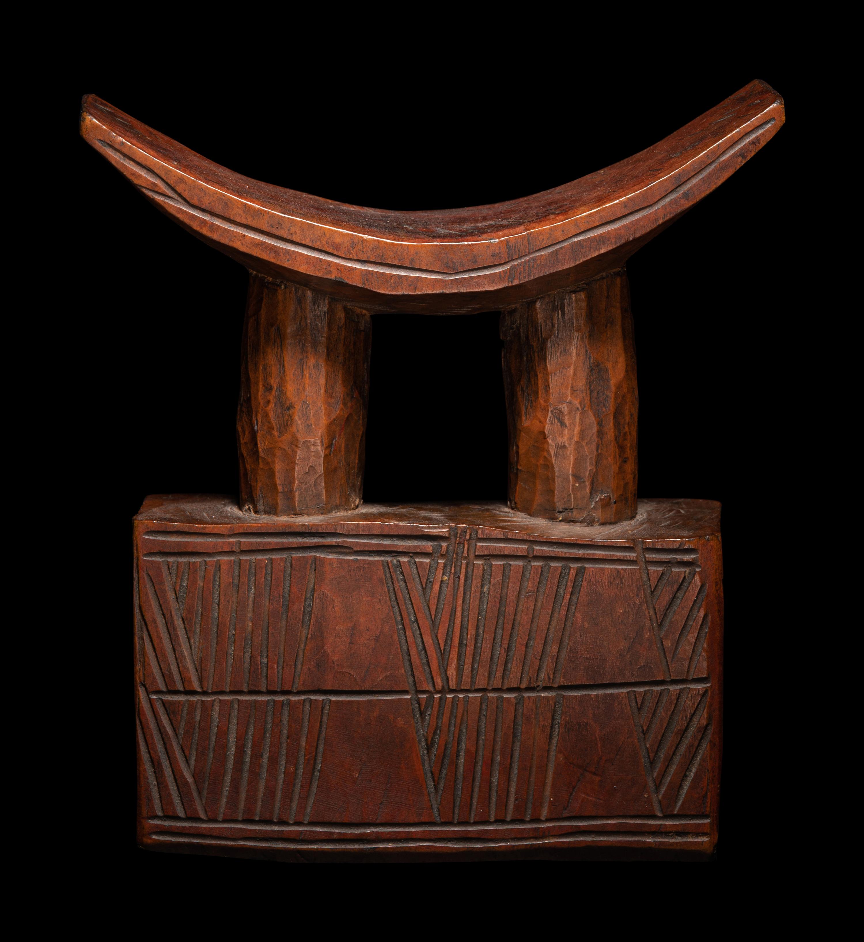 Three African Wood Headrests
