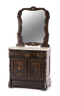 A Victorian Painted Chest of Drawers Height overall 73 x width 34 1/2 x depth 22 inches. — 19TH CENTURY