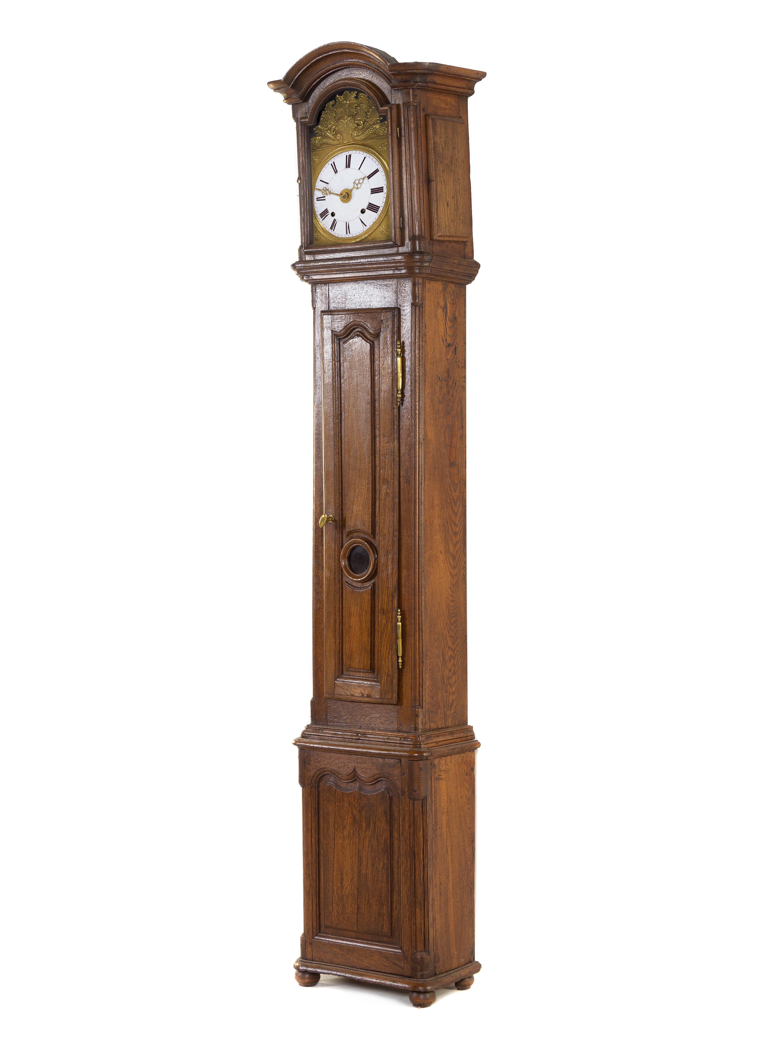 A Louis Philippe Oak Tall Case Clock