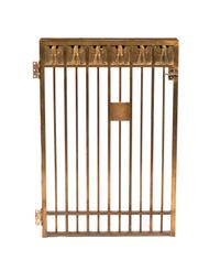 A Brass Gate and Railing Set Height 42 1/4 x length 140 3/4 inches.