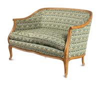 A Louis XV Style Settee with Strawberry Thief Upholstery