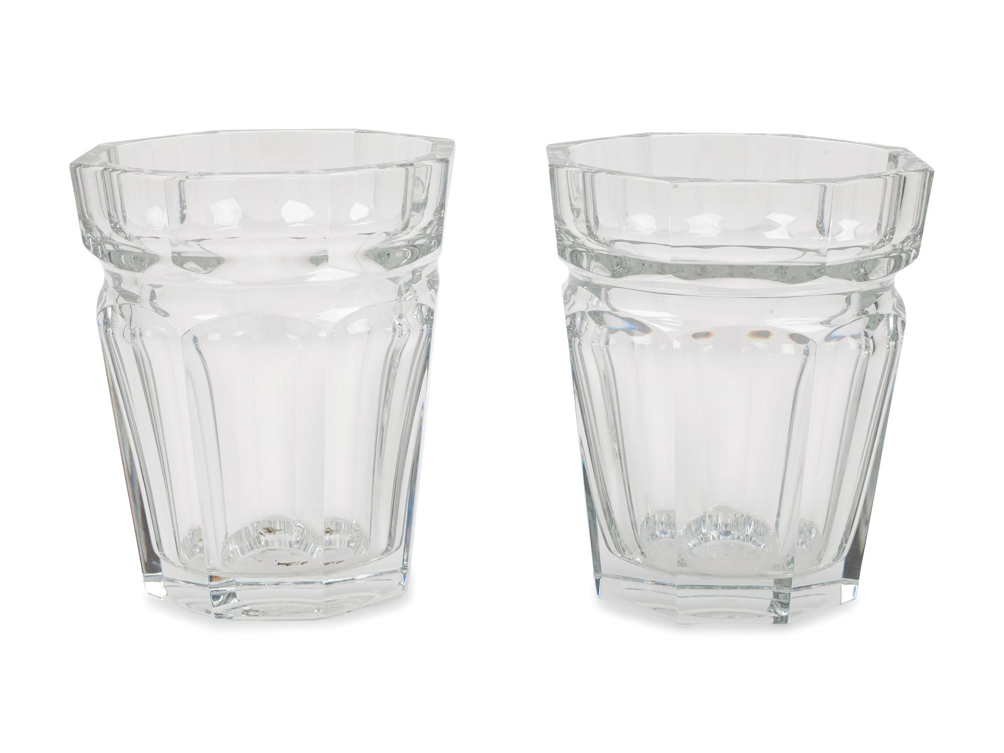 A Pair of Baccarat Cut-Glass Wine Coolers