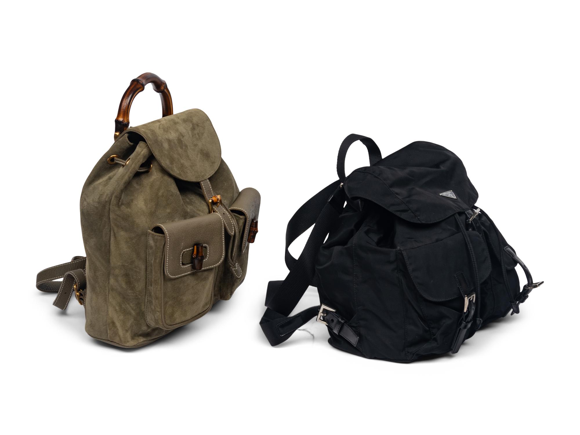 Two Designer Backpacks, Gucci and Prada