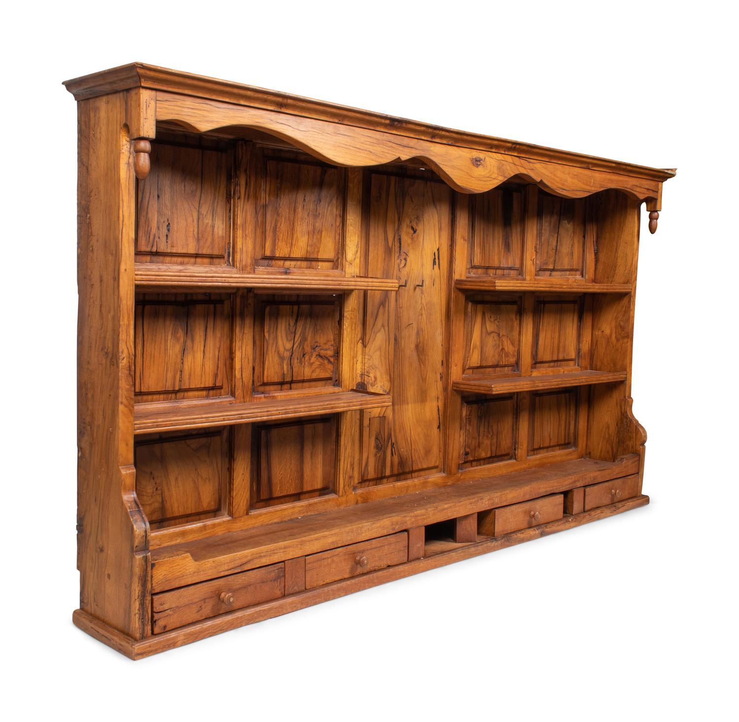 A French Provincial Fruitwood Hanging Etagere