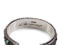 Pair of Sterling Silver Cuff Bracelets, with Inlay