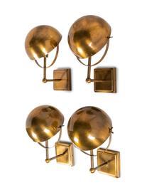 A Set of Four Brass Wall Lights