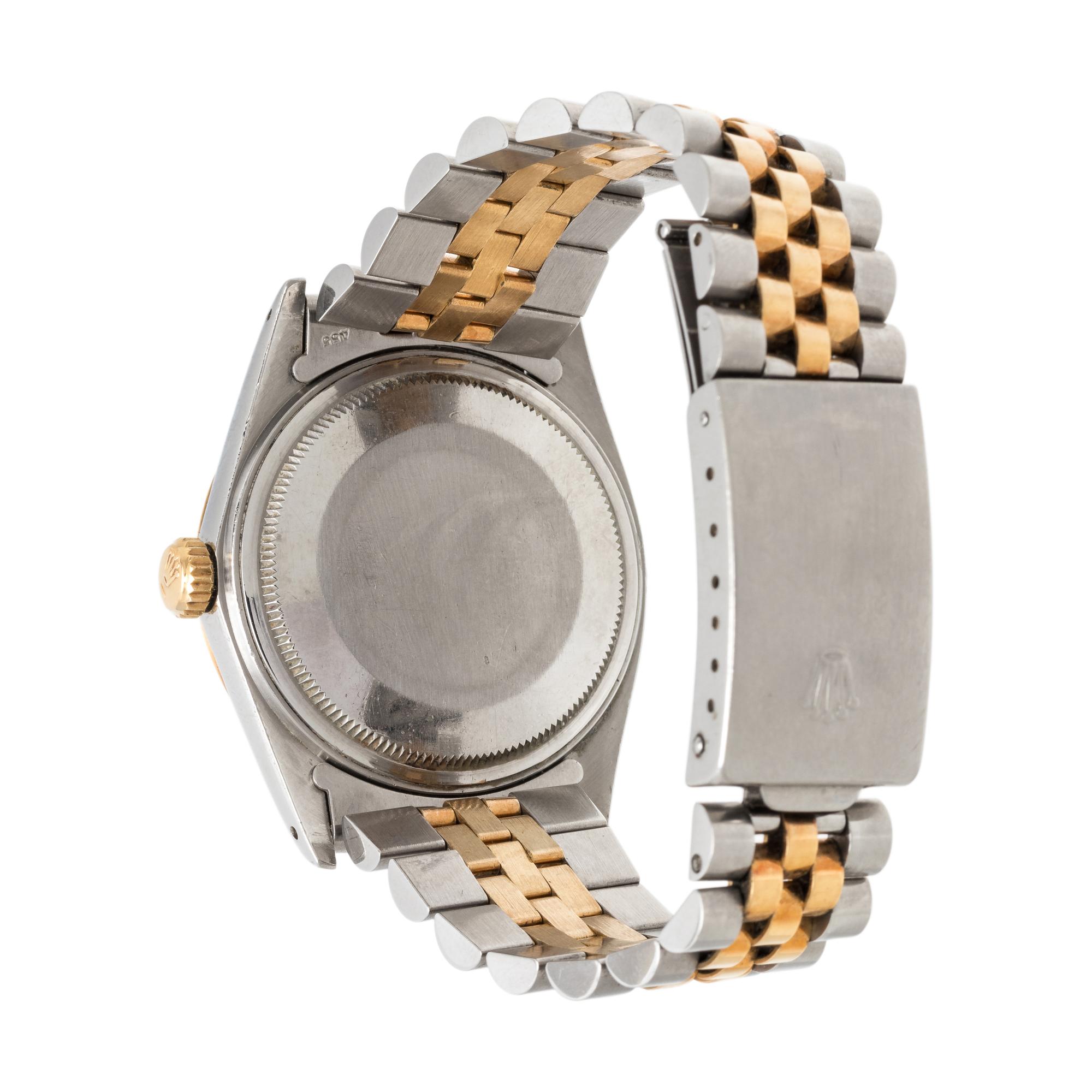 ROLEX, REF. 16013 STAINLESS STEEL AND 18K YELLOW GOLD 'OYSTER PERPETUAL DATEJUST' WRISTWATCH, CIRCA 1984