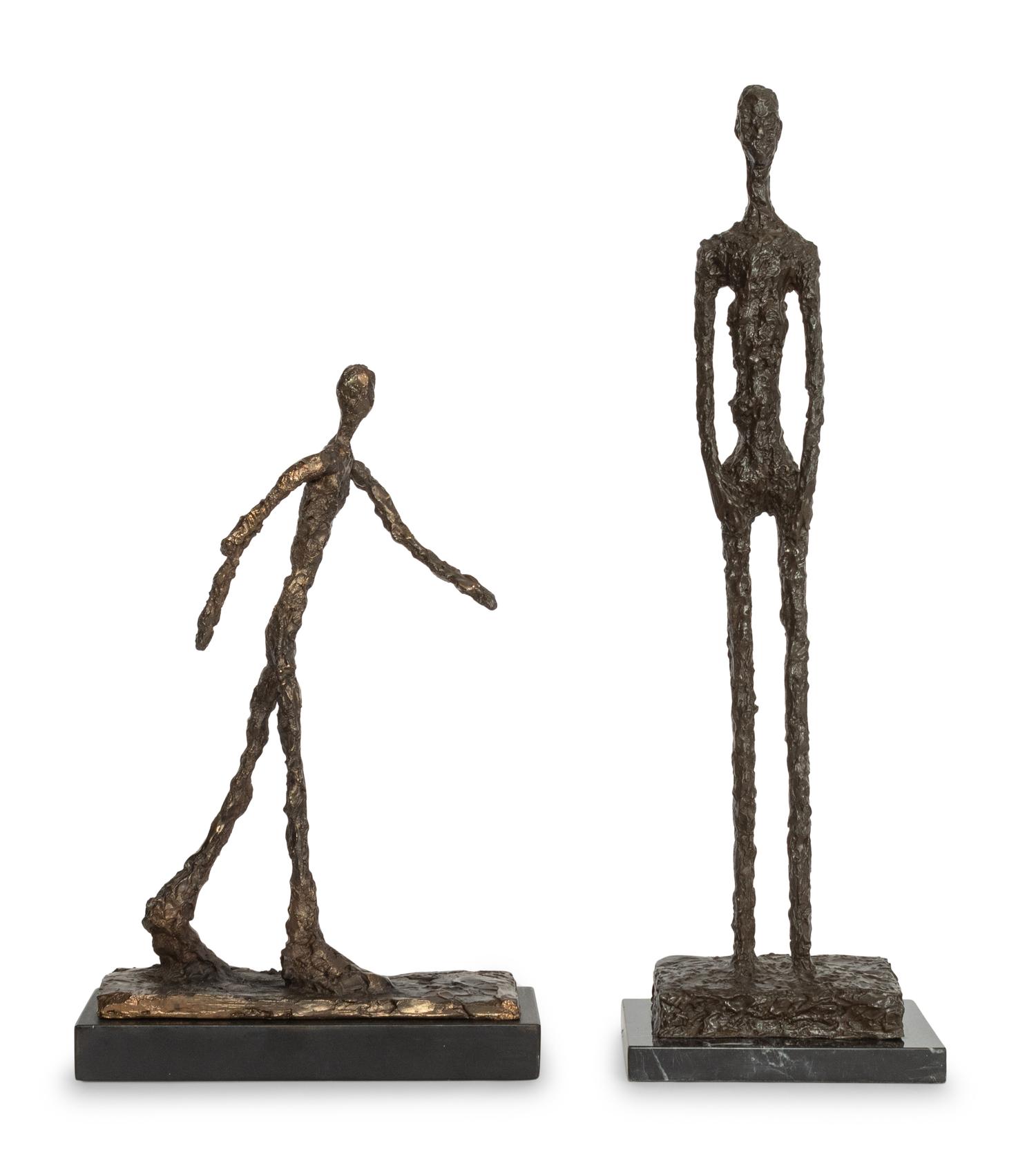 A Pair of Brutalist Style Bronze Figures in the Manner of Diego Giacometti (Swiss, 1902-1985)