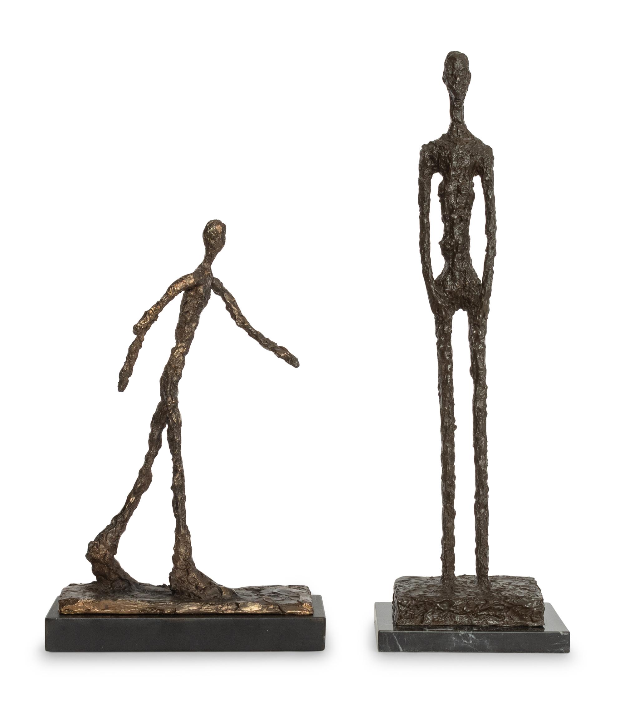A Pair of Brutalist Style Bronze Figures in the Manner of Diego Giacometti (Swiss, 1902-1985)