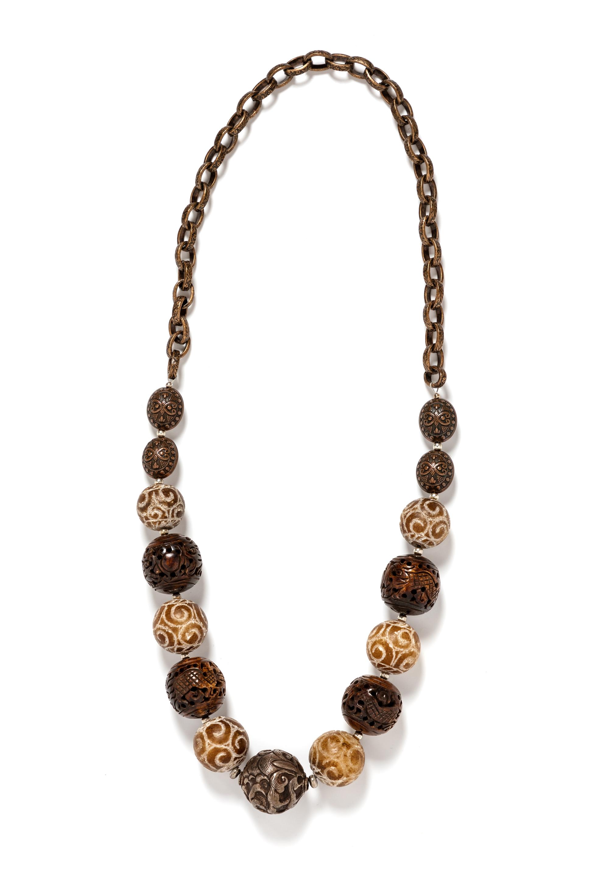 Hardstone and Silver Necklace, 1960-90s