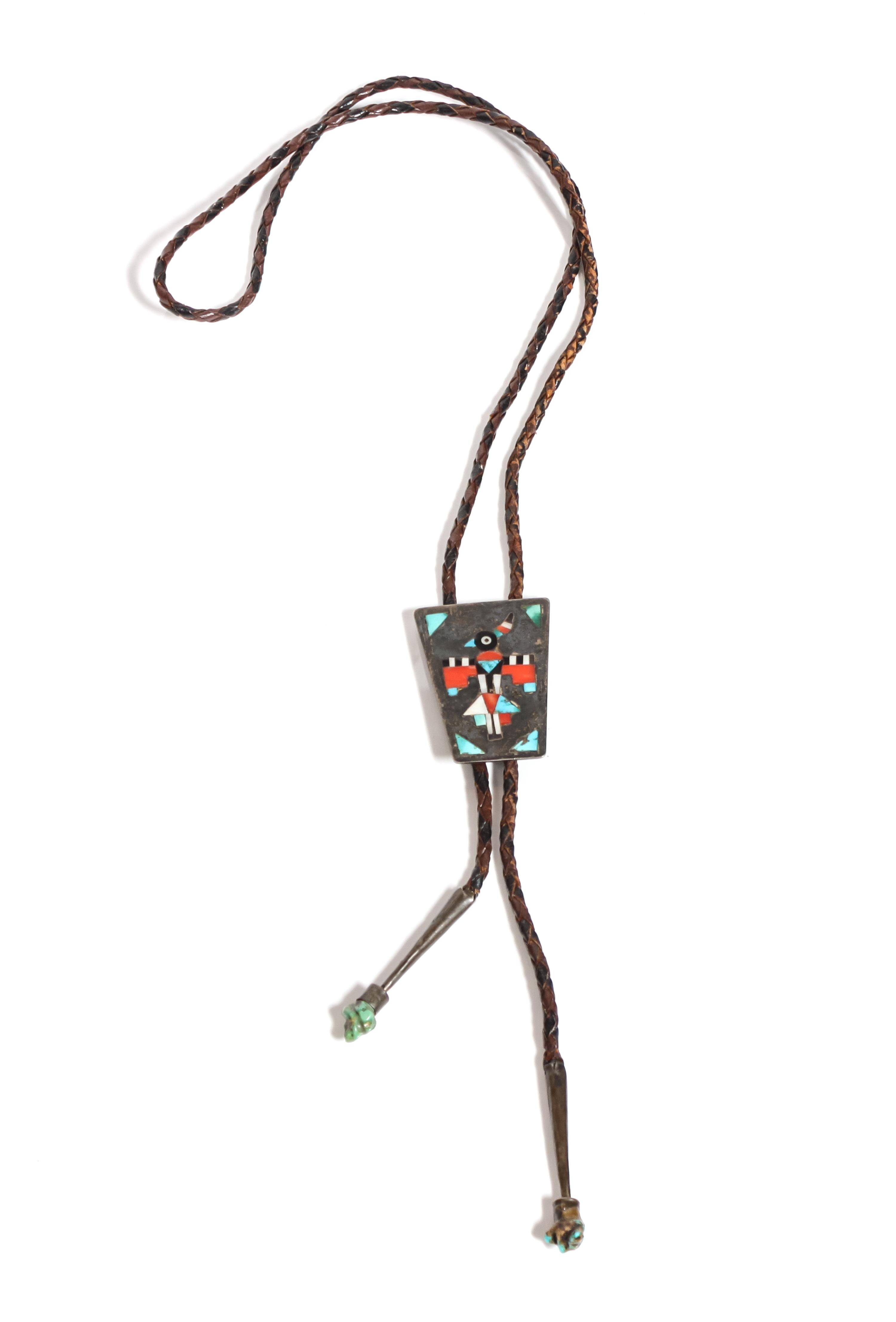Zuni Mosaic Inlay Bolo Height 2 inches