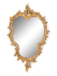 A Rococo Style Giltwood Mirror