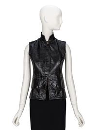 Chanel, Deep Brown Croc-Effect Gilet, F/W 2003