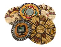 Nine Hopi Trays Diameter of largest 12 3/4 inches.