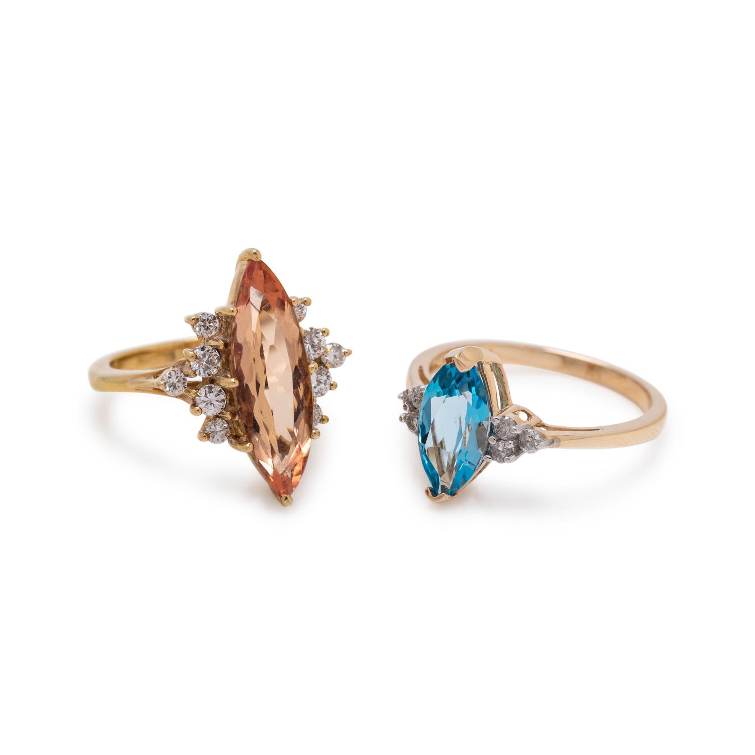COLLECTION OF GEMSTONE AND DIAMOND RINGS