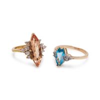 COLLECTION OF GEMSTONE AND DIAMOND RINGS
