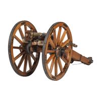 William Muese Made Scale Replica of a British Bronze "Grasshopper" Field Piece on Carriage