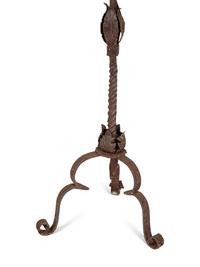 A Pair of Mizner Wrought Iron Seven-Light Floor Candelabra