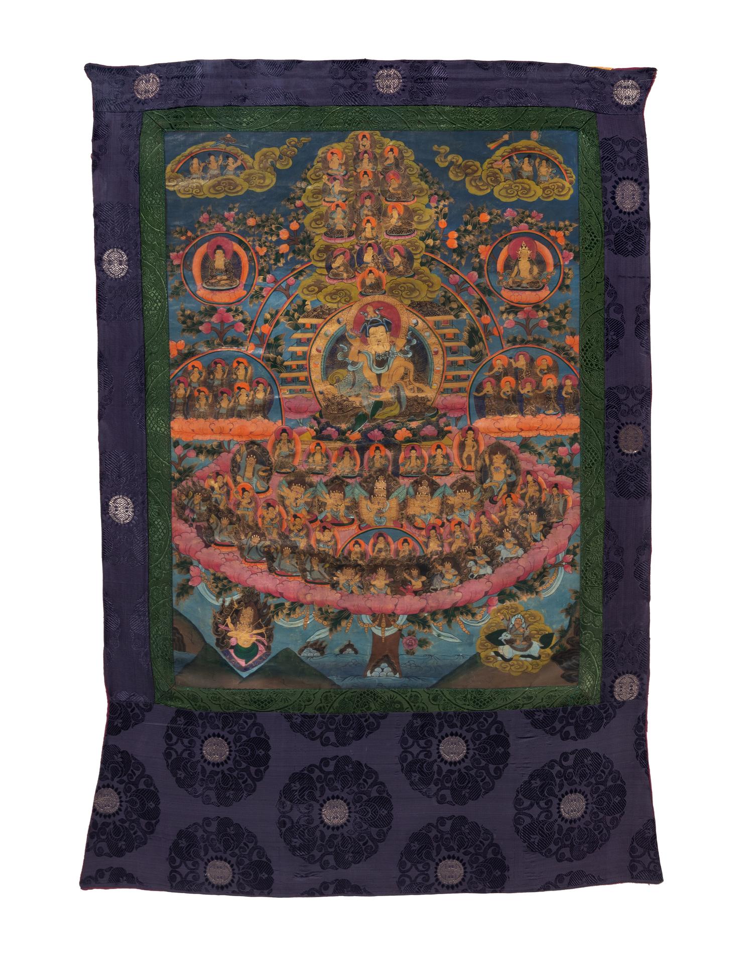 A Tibetan Thangka: Buddha and the Asemblage of the Divinities