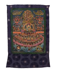 A Tibetan Thangka: Buddha and the Asemblage of the Divinities
