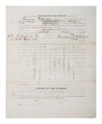 [CIVIL WAR]. WILLIAMS, Harrison (b. ca 1833). Partly printed volunteer enlistment document, 1st Kansas Colored Infantry, later 79th USCT. Fort Smith, AR, 30 October 1863.