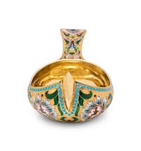 A Russian Silver-Gilt and Shaded Enamel Kovsh