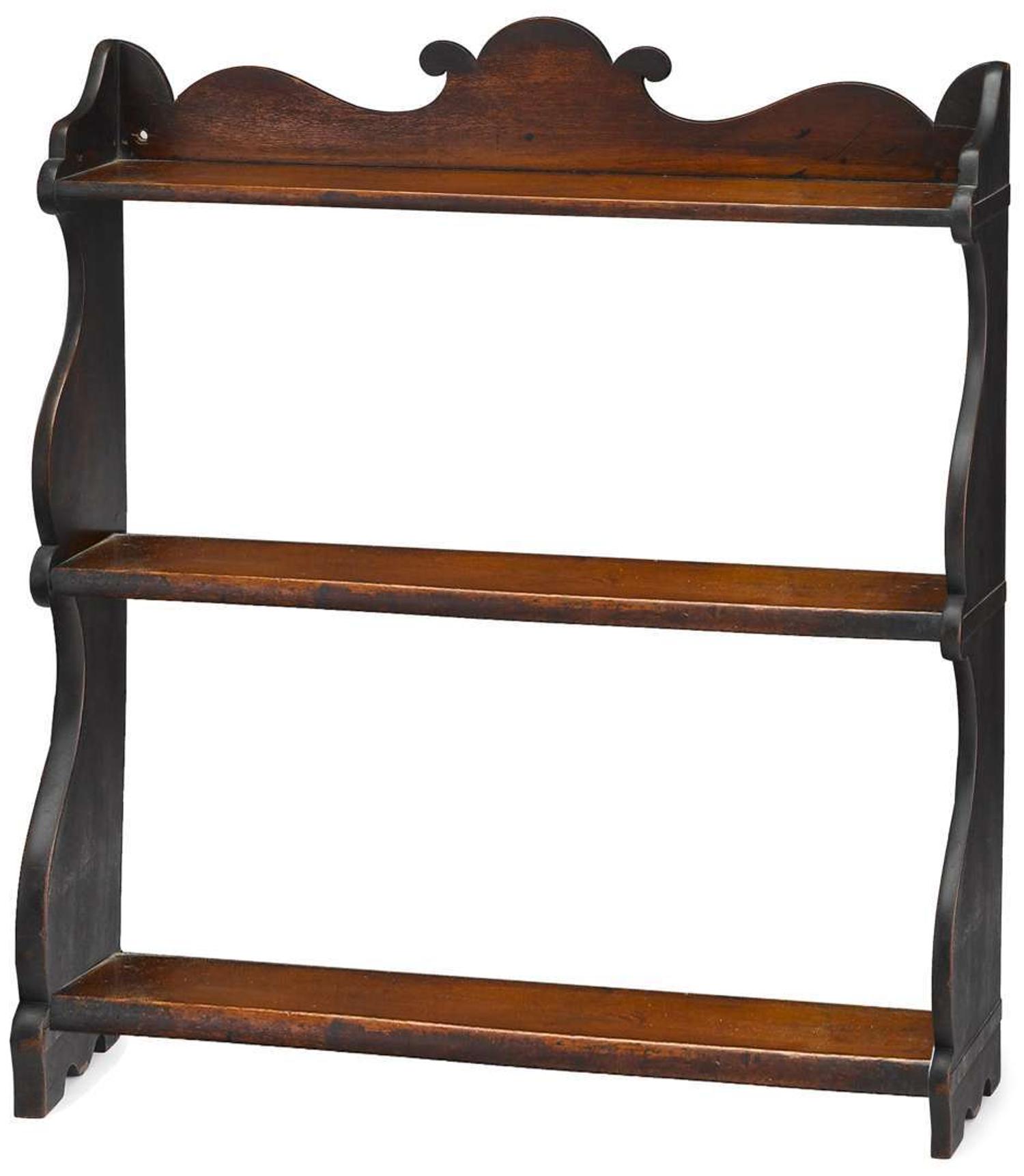 Two small mahogany hanging wall shelves 19th century