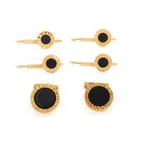 YELLOW GOLD AND ONYX DRESS SET