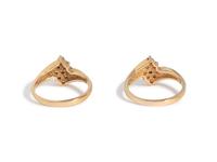 PAIR OF YELLOW GOLD AND DIAMOND RINGS