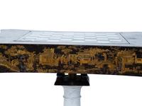 A Chinese Export Lacquer Game Table on a Later Painted Wood Base — 19TH CENTURY AND LATER