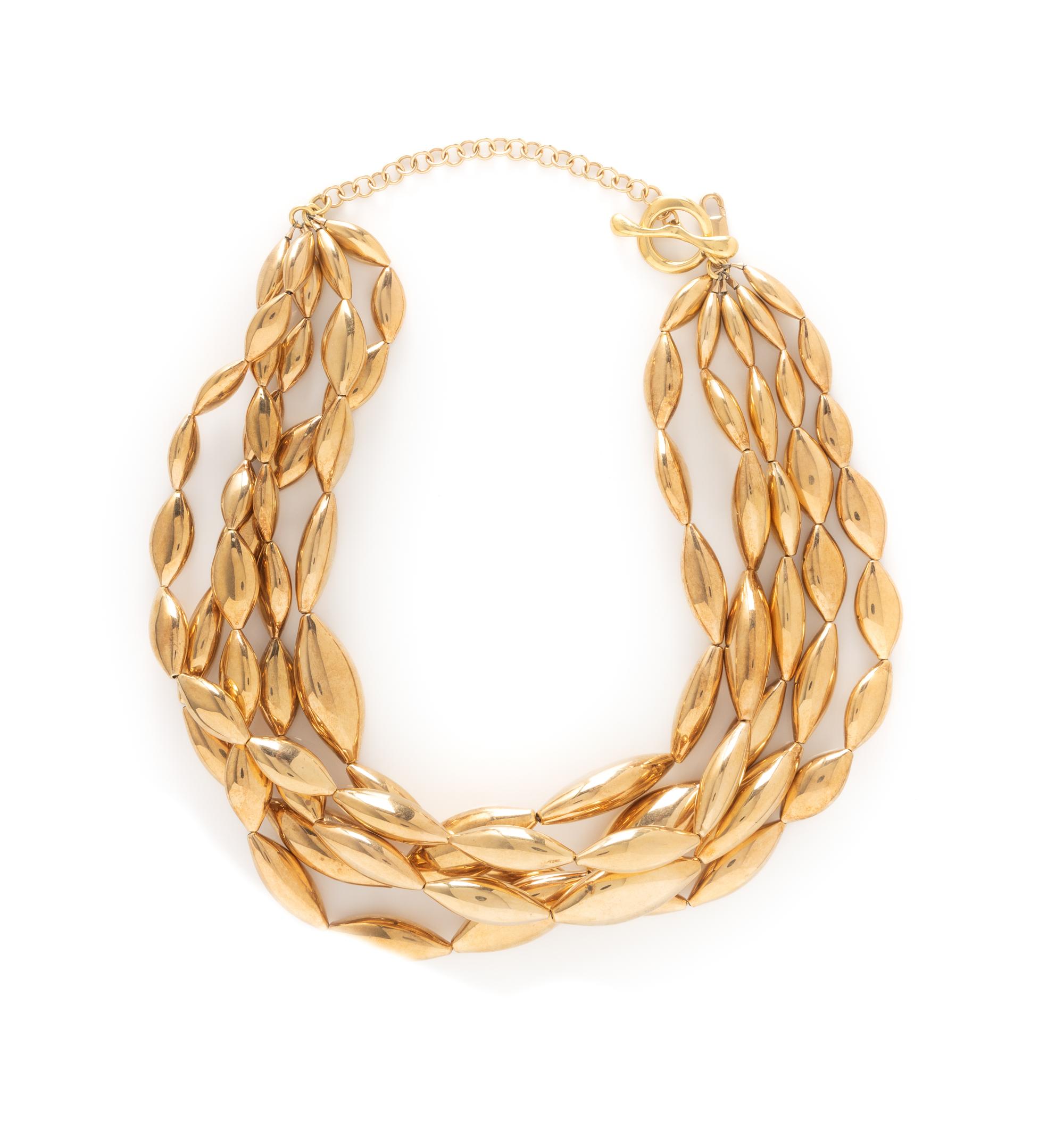YELLOW GOLD MULTISTRAND NECKLACE