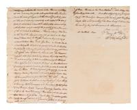WASHINGTON, George (1732-1799). Letter signed ("G.Washington") to Battaile Muse. Mount Vernon, 28 July 1785.