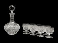 A Hawkes Cut Glass Decanter and Eight Cordials