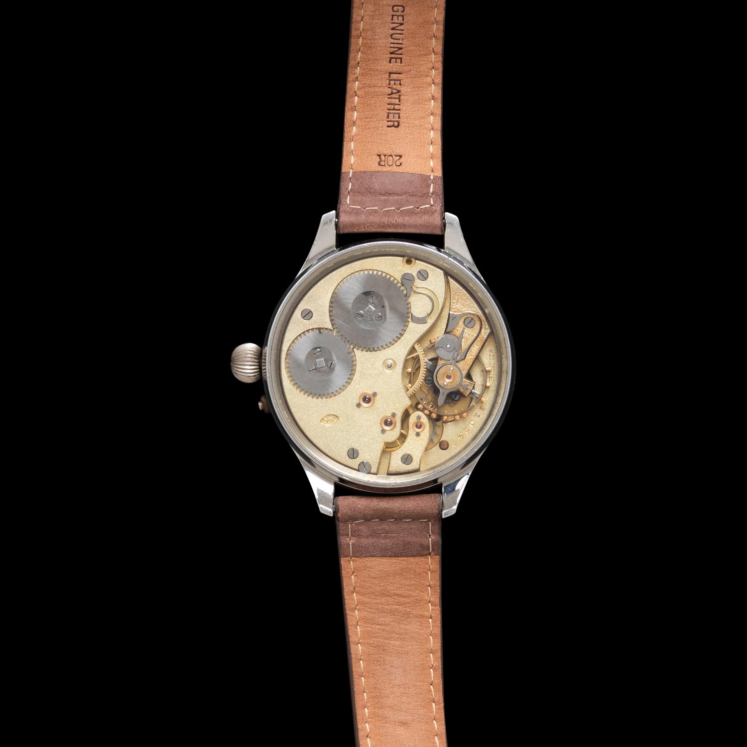 IWC, STAINLESS STEEL CONVERTED POCKET WATCH