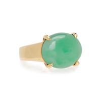 GUMP'S, YELLOW GOLD AND JADE RING