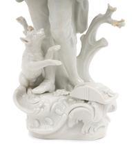 A Meissen Blanc-de-Chine Figure of a Man with a Hound