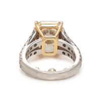 FANCY LIGHT BROWNISH GREENISH YELLOW DIAMOND AND DIAMOND RING