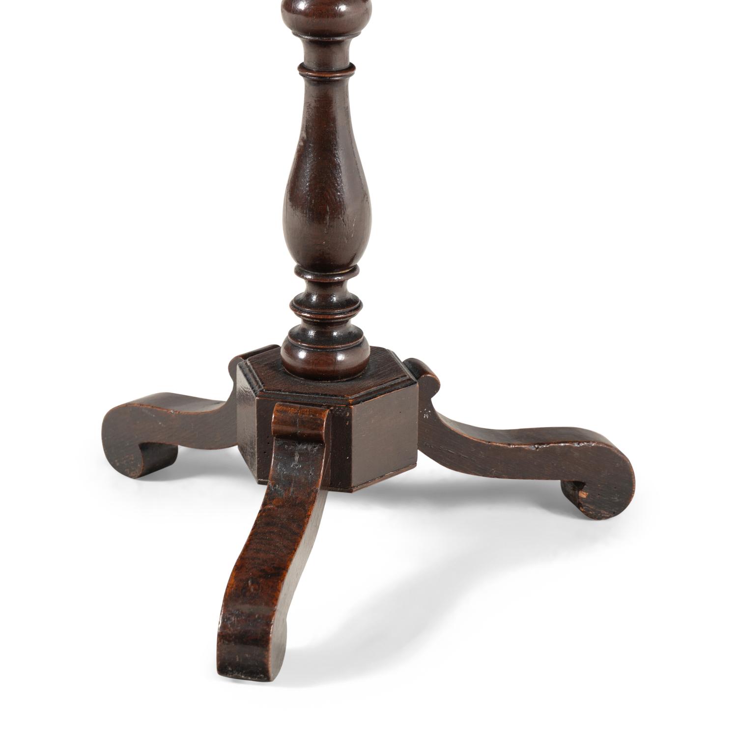A William and Mary Oak Candle Stand