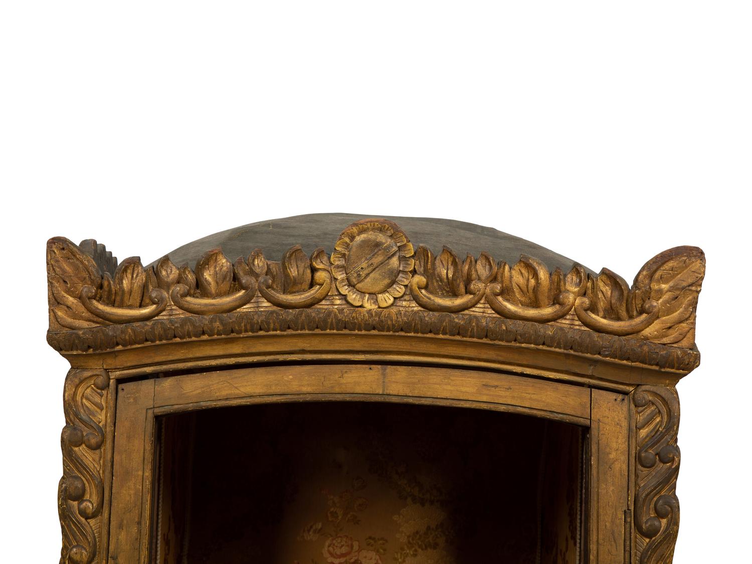 A Venetian Carved and Painted Giltwood Sedan Chair