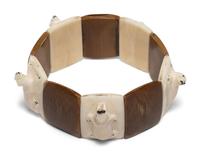 Alaskan Native Dog Sled, Doll, and Carved Elastic Bracelet