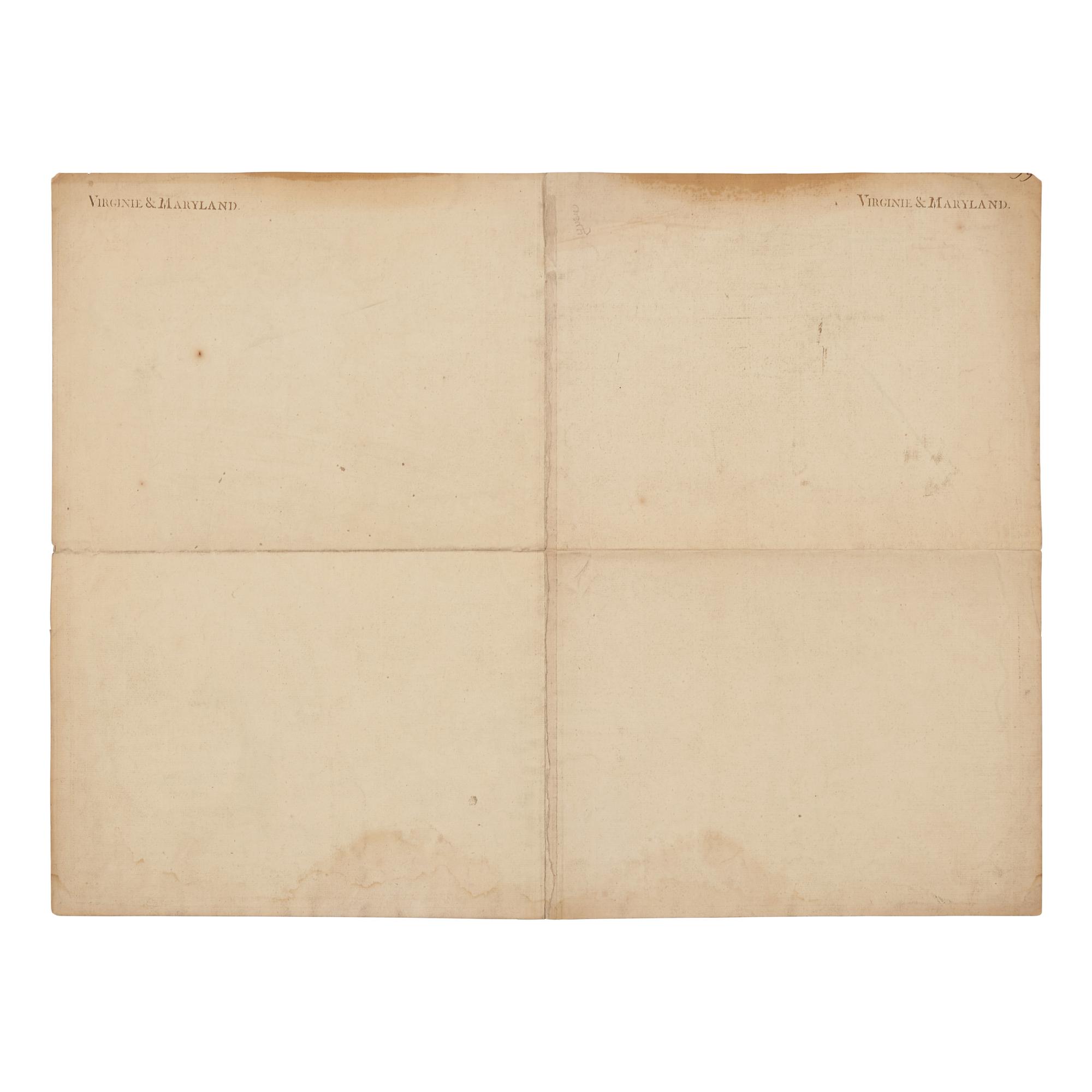 [French and Indian War] Vaugondy, Robert de. Carte de la Virginie et du Maryland...