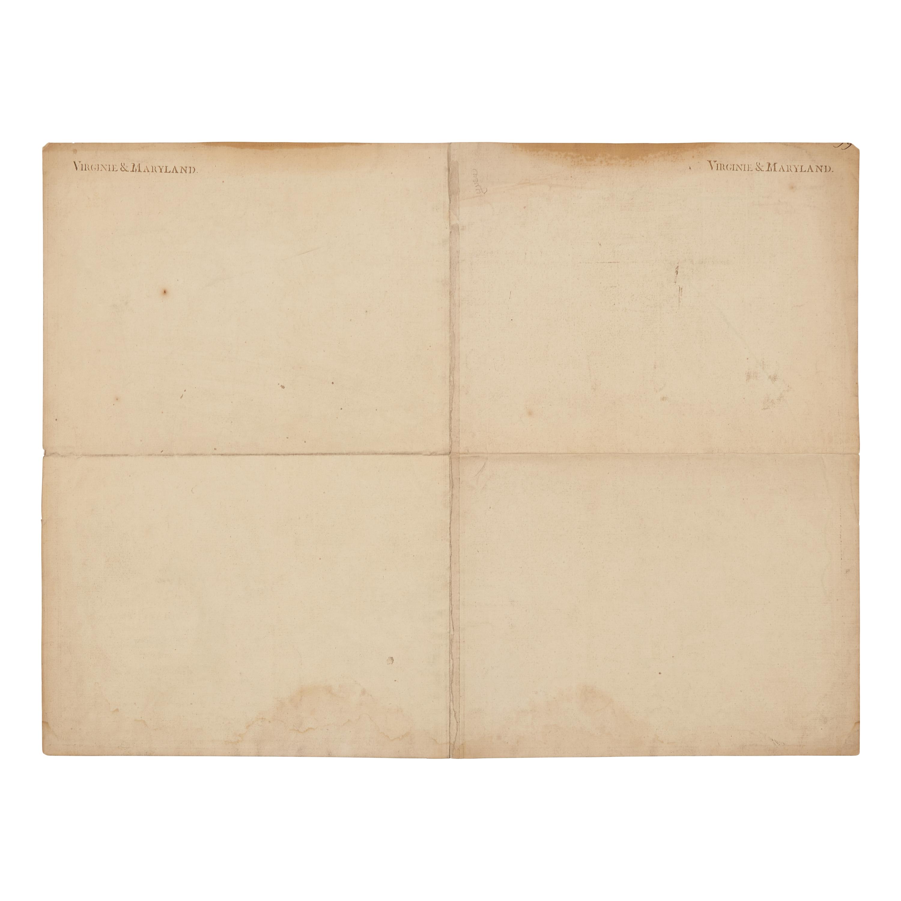 [French and Indian War] Vaugondy, Robert de. Carte de la Virginie et du Maryland...