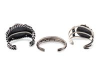 Navajo Silver and Turquoise Cuff Bracelets