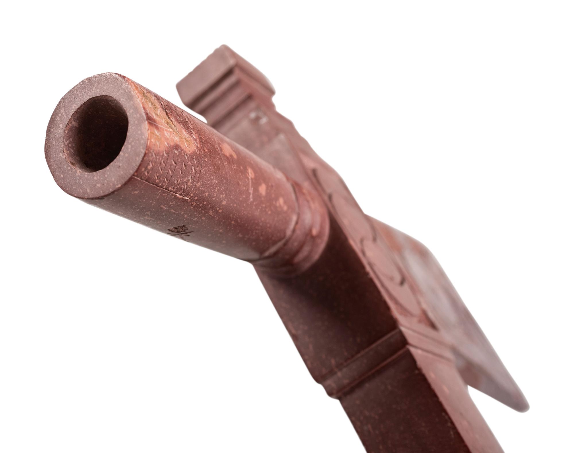 Great Lakes Carved Catlinite Pipe Tomahawk