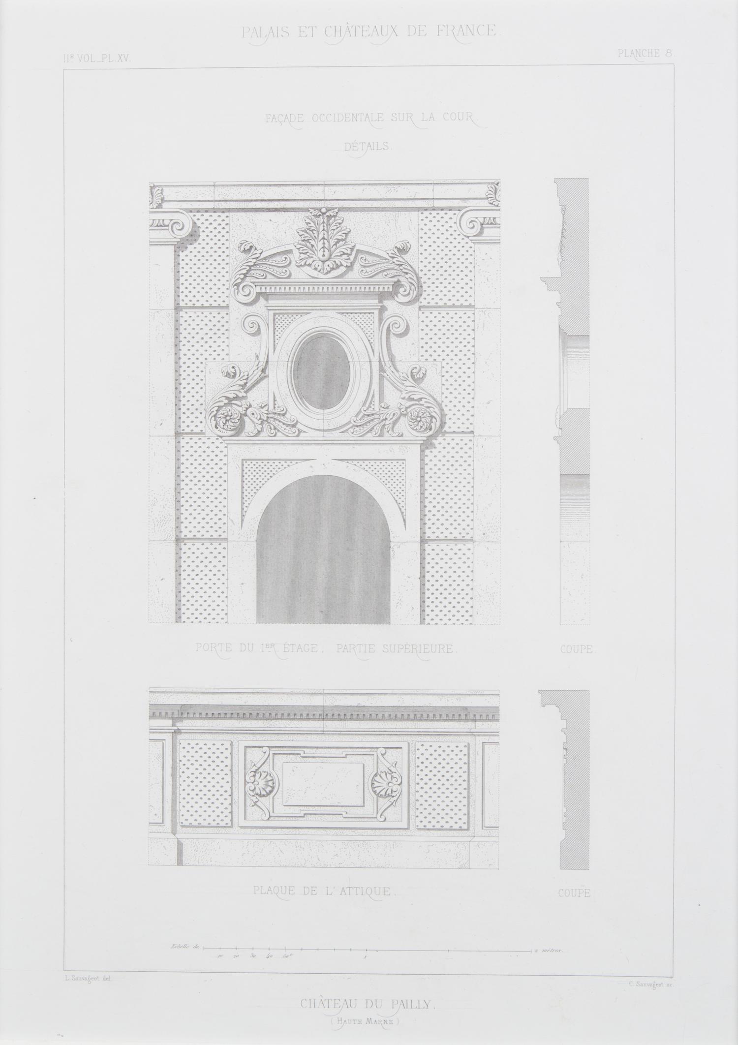 Claude Sauvageot, (French, 19th Century), originally published in the late 1860's, the group comprises: Vol.1 PL-XXVIII Planche 2 Chate