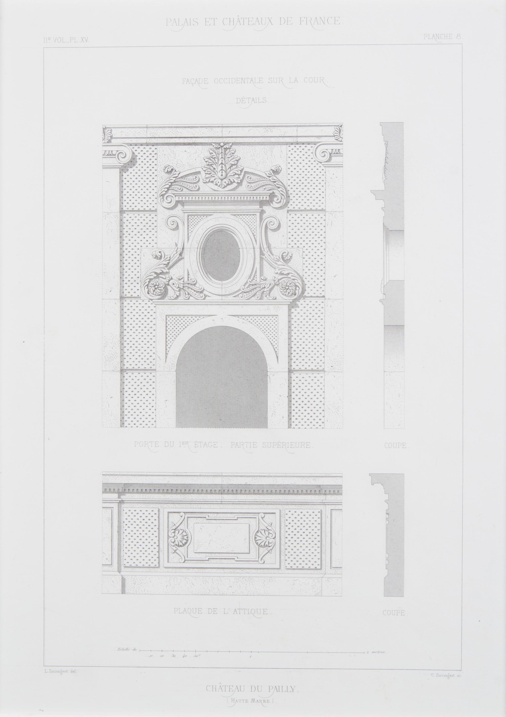 Claude Sauvageot, (French, 19th Century), originally published in the late 1860's, the group comprises: Vol.1 PL-XXVIII Planche 2 Chate