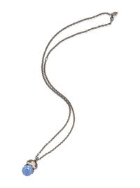 STEVEN WEBSTER, STERLING SILVER AND BLUE CRYSTAL ZODIAC CANCER 'ASTRO BALL' NECKLACE