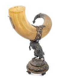 A Silver-Plate Mounted Toasting Horn