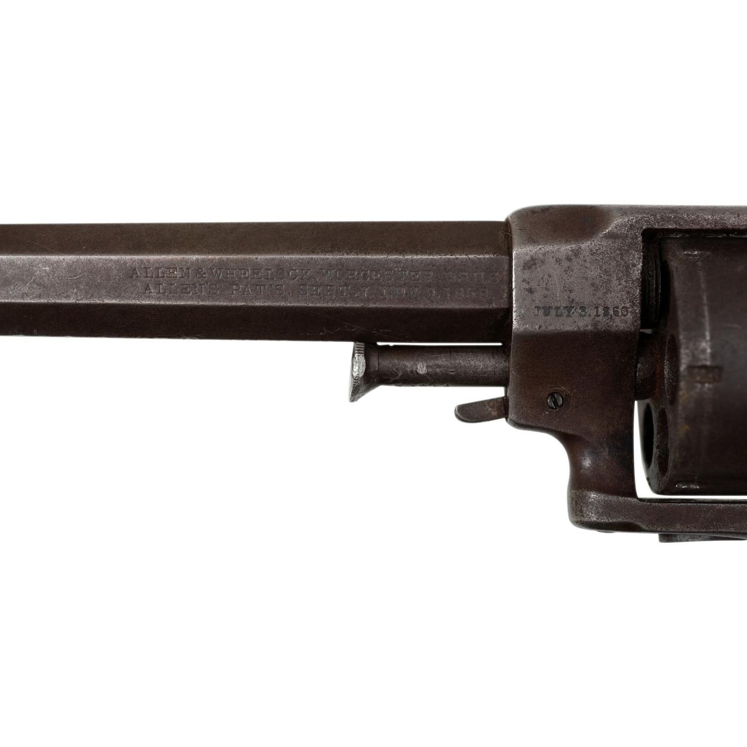 Allen & Wheelock Sidehammer Pocket Revolver with Holster Identified to Lt. F.A. Cummings - 1st Maine Heavy Artillery