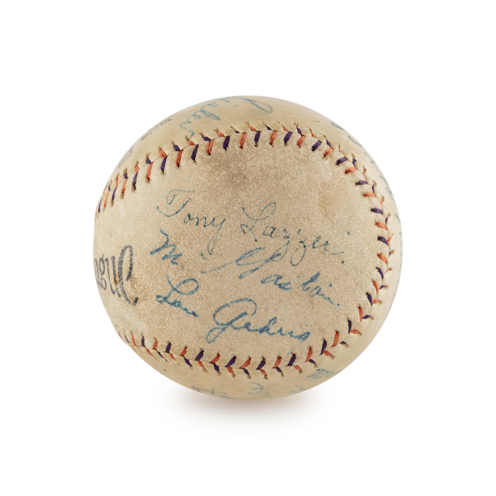 A 1926 New York Yankees Multi Signed Autograph Baseball Featuring Babe Ruth and Lou Gehrig (Beckett Authentication Services)